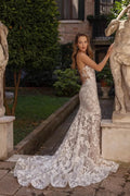 Beautiful Long Strapless Tulle Mermaid Wedding Dresses With Embroidery by misshow.com