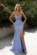 Beautiful Long Sweetheart Sleeveless Split Front Mermaid Prom Dress With Beading by misshow.com