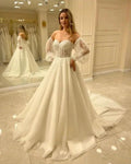Beautiful Off-the-shoulder A-Line Wedding Dresses with Lace by misshow.com
