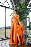 Beautiful One Shoulder Sleeveless A-line Sequined Prom Dress With Slit by misshow.com