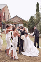 Beautiful Simple White A-line Wedding Dress With Side Slit by misshow.com