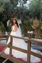 Beautiful Spaghetti Sleeveless A-Line Floor-Length Tulle Wedding Dresses with Chapel Train by misshow.com