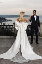 Beautiful Strapless Sweetheart Mermaid Wedding Dress with Chapel Train by misshow.com
