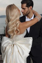 Beautiful Strapless Sweetheart Mermaid Wedding Dress with Chapel Train by misshow.com