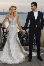 Beautiful Strapless Sweetheart Mermaid Wedding Dress with Chapel Train by misshow.com