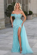 Beautiful Sweetheart Lace Split Front Prom Dress With Beading by misshow.com