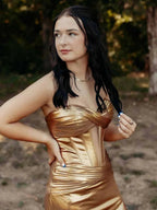 Bencelina | Mermaid Sweetheart Green Metallic Long Prom Dress with Slit by KissProm