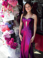 Bencelina | Mermaid Sweetheart Green Metallic Long Prom Dress with Slit by KissProm