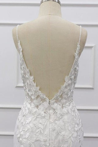 Best Spaghetti Strap Appliques Mermaid Elegant Wedding Dresses