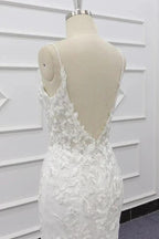 Best Spaghetti Strap Appliques Mermaid Wedding Dress by misshow.com