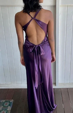Purple V Neck Backless Evening Dress Long Prom Dress Party Dress Y7520 by simplepromdress