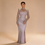 Zapdress 2025 Pink Luxury Mermaid Pearls Beaded Dubai Evening Dress Gown for Formal Events DLA72826 Customized (ZD17381)