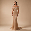 Zapdress Customized Gold Mermaid Evening Dress 2026 Luxury Beaded Party Gowns for Women DLA73142A (ZD17363)