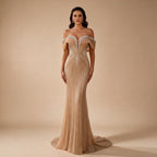 Zapdress Customized Gold Mermaid Evening Dress 2026 Luxury Beaded Party Gowns for Women DLA73142A (ZD17363)