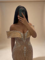 Zapdress Customized Gold Mermaid Evening Dress 2026 Luxury Beaded Party Gowns for Women DLA73142A (ZD17363)