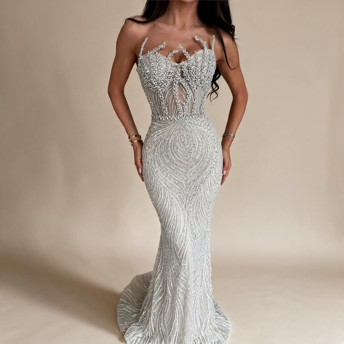 Zapdress 2026 Nude Corset Mermaid Crystal Beaded Evening Dress 2026 Wedding Party Formal Gowns for Women DLA73661 Customized (ZD17388)