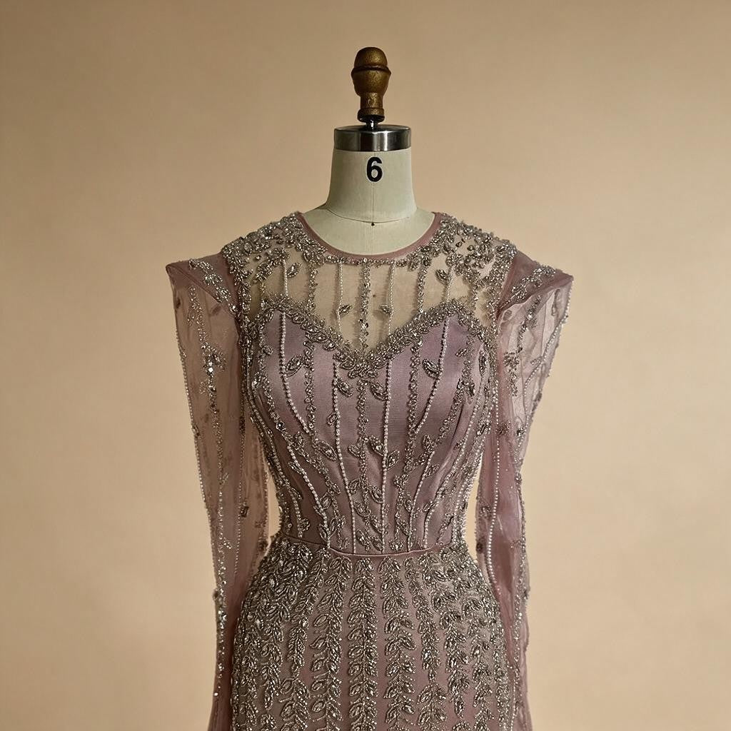 Zapdress 2025 Pink Luxury Mermaid Pearls Beaded Dubai Evening Dress Gown for Formal Events DLA72826 Customized (ZD17381)