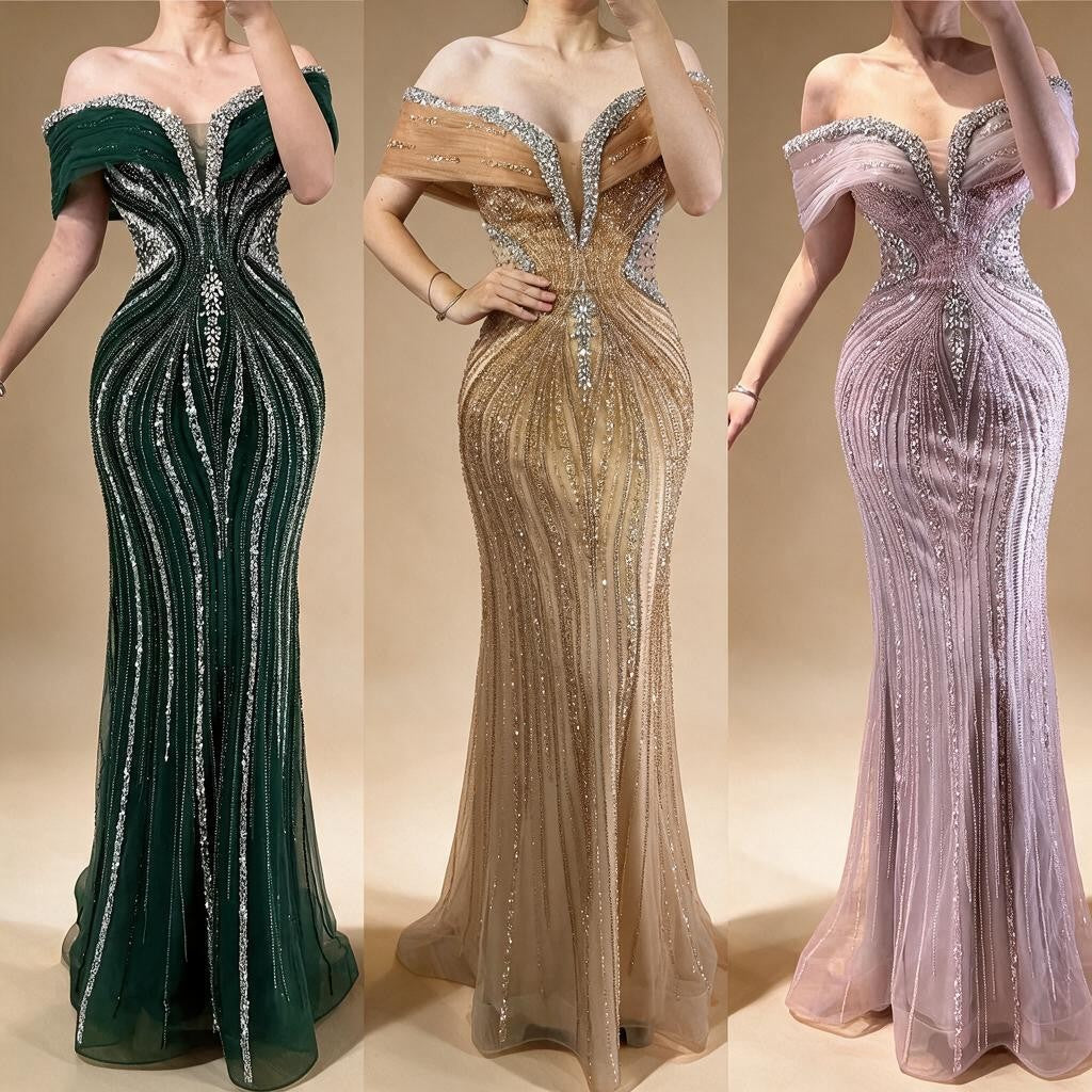 Zapdress Customized Gold Mermaid Evening Dress 2026 Luxury Beaded Party Gowns for Women DLA73142A (ZD17363)