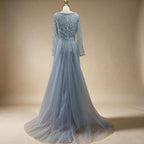 Zapdress Green Square Collar Long Sleeve Mermaid Pearls Beaded Evening Party Gown Overskirt Dress DLA72032N Customized (ZD17342)
