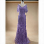 Zapdress Brown Mermaid Beaded Feathers Evening Dresses Elegant Party Gowns for Women DLA71323 Customized (ZD17329)