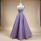 Zapdress Lilac Strapless A-line Beaded Evening Prom Dresses 2025 Graduation Party Gowns For Women DLA71643 Customized (ZD17324)