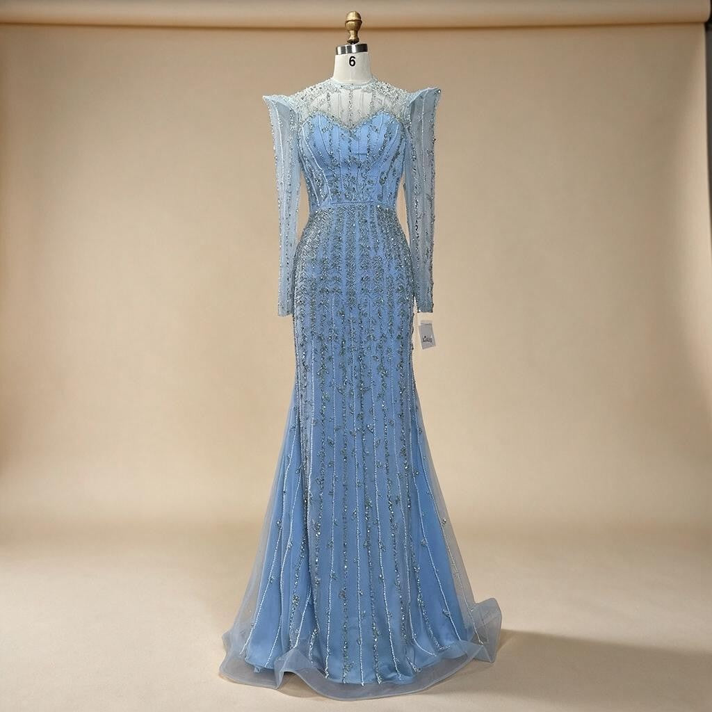 Zapdress 2025 Pink Luxury Mermaid Pearls Beaded Dubai Evening Dress Gown for Formal Events DLA72826 Customized (ZD17381)