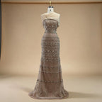 Zapdress 2026 Customized Nude Mermaid Sleeveless Evening Dress with Long Cape Dubai Wedding Party Gowns for Women DLA72126B (ZD17331)