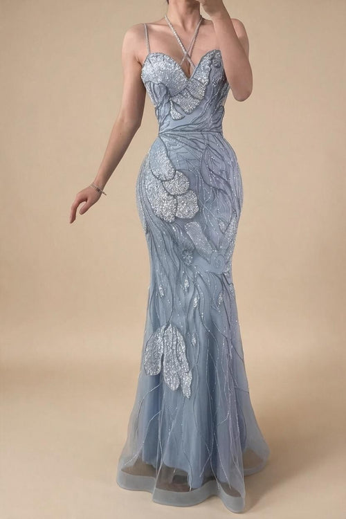 Zapdress Light Blue Mermaid Evening Prom Dresses 2026 Formal Party Gowns for Women Vestidos De Fiesta DLA72492 Customized (ZD17200)