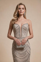 Zapdress Mermaid Beaded Pearls Evening Gala Dresses 2026 High End Strapless Party Gowns Robe De Soiree DLA72900 Customized (ZD17219)