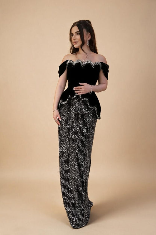 Zapdress Black Off Shouder Mermaid Beaded Evening Dresses 2025 Women Party Gowns for Formal Occasion DLA73206 Customized (ZD17302)