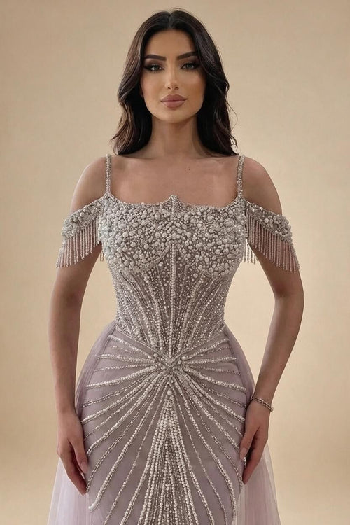 Zapdress 2026 Mermaid Evening Gowns Pearl Beaded Tassel Formal Party Dresses for Wedding Guest DLA73148B Customized (ZD17311)