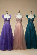 Zapdress Purple Sleeveless A-Line Beaded Evening Prom Dresses 2025 Elegant Party Gowns for Women DLA72324 Customized rts (ZD17319)