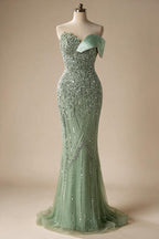 Zapdress 2025 Dubai Grey Mermaid One Shoulder Beaded Long Evening Dresses Gowns For Formal Occasion DLA72650 Customized (ZD17326)