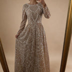 Zapdress Wine Red Long Sleeves Muslim A-line Evening Dress Pearls Beaded Party Gowns for Women Plus Size Customized DLA72738B (ZD17339)