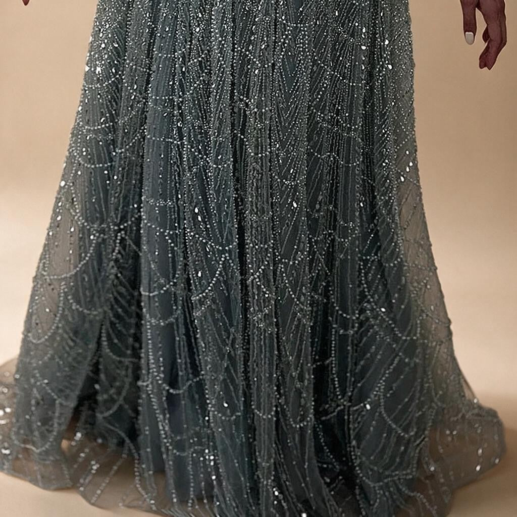 Zapdress Wine Red Long Sleeves Muslim A-line Evening Dress Pearls Beaded Party Gowns for Women Plus Size Customized DLA72738B (ZD17339)