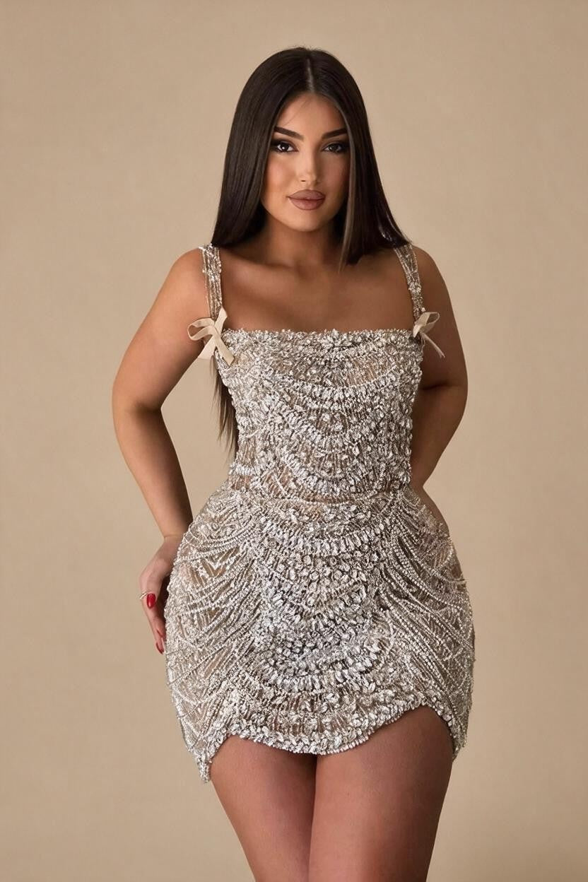 Zapdress 2026 Pearls Luxury Beaded Evening Gowns Cocktail Party Mini Short Dress for Women Customized DLA72983B (ZD17341)