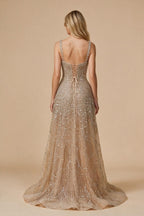 Zapdress Customized Nude Prom Dress Spaghetti Strap Lace-up Back Evening Gown Crystal Beaded Party Gwons for Women DLA72983A (ZD17352)