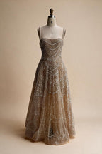 Zapdress Customized Nude Prom Dress Spaghetti Strap Lace-up Back Evening Gown Crystal Beaded Party Gwons for Women DLA72983A (ZD17352)
