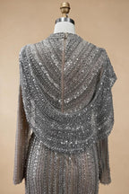 Zapdress 2025 Muslim-inspired Silver Nude Beaded Sparkle Elegant Mermaid Evening Dresses Gowns for Party DLA70752H Customized (ZD17353)