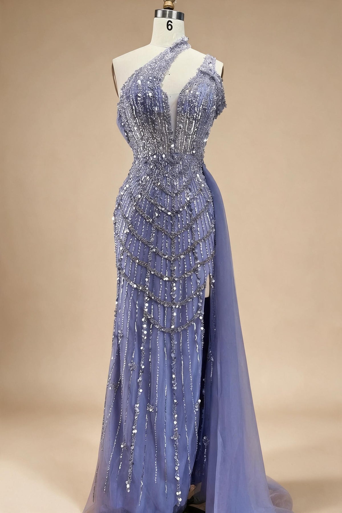 Zapdress Customized Lilac Halter Mermaid Beaded Formal Evening Dresses Elegant Wedding Party Gowns for Women DLA71778A (ZD17376)