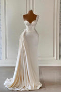 Biztunnel Charming Long Sweetheart One Shoulder Mermaid Prom Dress with Ruffles by BIZTUNNEL