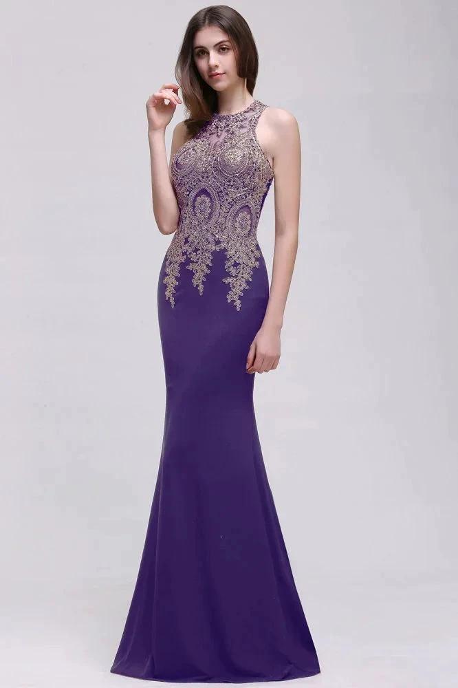 Black Lace Appliques Mermaid Prom Dresses by misshow.com