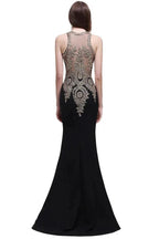 Black Lace Appliques Mermaid Prom Dresses by misshow.com