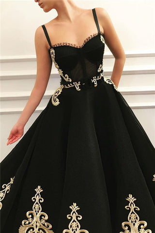 Schwarzes langes A-Linien-Ballkleid aus Tüll mit Herzausschnitt und Taschen