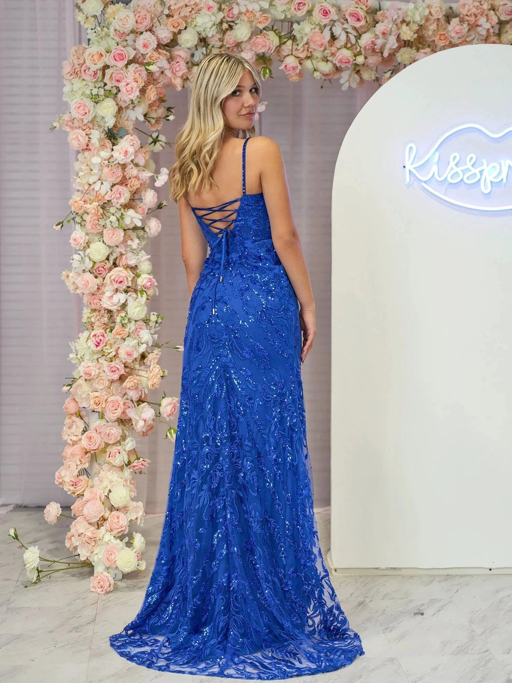 Remy |Mermaid Scoop Neck Sequins Prom Dress with Slit by KissProm