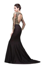 Black Mermaid Sweep-length Crew Formal Dresses by misshow.com