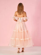 Katalina |A-Line Corset Ruffled Tulle Prom Dress by KissProm