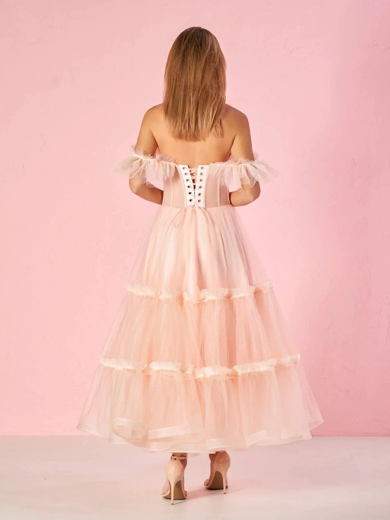 Katalina |A-Line Corset Ruffled Tulle Prom Dress by KissProm