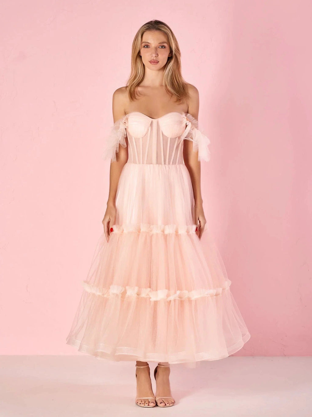 Katalina |A-Line Corset Ruffled Tulle Prom Dress by KissProm