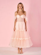 Katalina |A-Line Corset Ruffled Tulle Prom Dress by KissProm